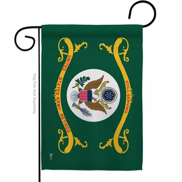 Guarderia 13 x 18.5 in. Retired Army Garden Flag with Armed Forces Double-Sided Decorative Horizontal Flags GU4158081